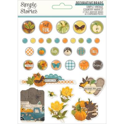 Simple Stories Vintage Country Harvest Embellishments - Decorative Brads